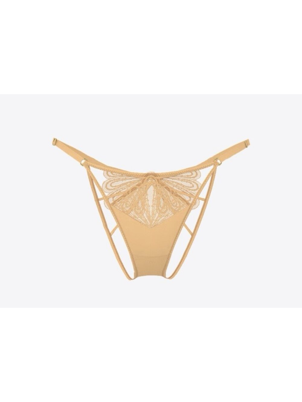 VICTORIA'S SECRET PANTIES M GOLD VERY SEXY HI LEG BRAZILIAN OPEN BOTTOM $30 NWT